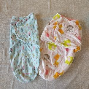 Bundle of 2 swaddles. 1 light weight and 1 winter